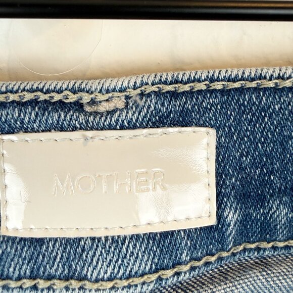 Mother High Waisted Tunnel Vision Sneak Jeans Twice Shy Wash Blue Wide Leg 31 - Picture 7 of 14